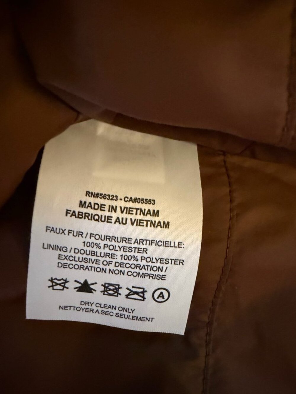 Nike Logo Faux Fur Jacket Brown Tan Size Large NEW W/TAGS - Picture 10 of 10